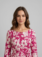 Radiant Bloom Floral Fit & Flare Midi Dress