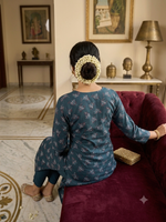 Midnight Bloom Printed Straight Kurta