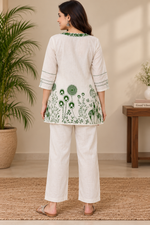 Women’s Embroidered Co-ord Set Green