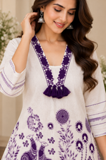 Women’s Embroidered Co-ord Set Purple
